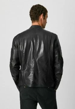 Pepe Jeans PEARSON - Veste En Cuir - Black -Pepe Jeans Soldes Magasin 172e469870264f18b199cf5fd444e586