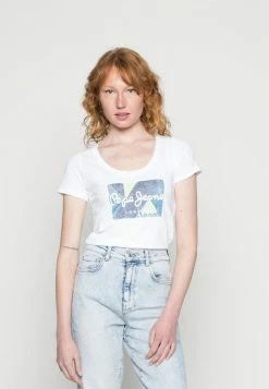 Pepe Jeans DAFNE - T-shirt Imprimé - White