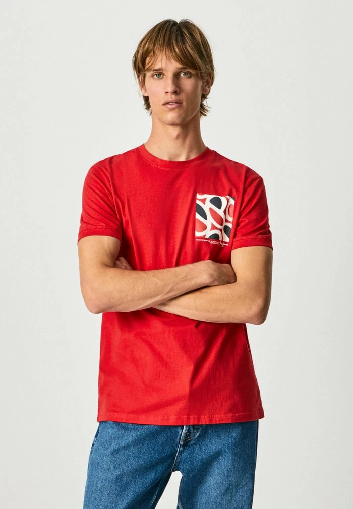 Pepe Jeans ALFORD - T-shirt Imprimé - Red 1 Pepe Jeans ALFORD - T-shirt Imprimé - Red