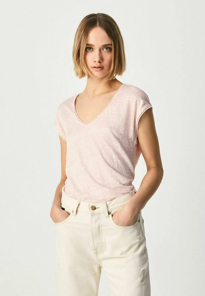 Pepe Jeans CLEMENTINE - T-shirt Basique - Light Pink 1 Pepe Jeans CLEMENTINE - T-shirt Basique - Light Pink