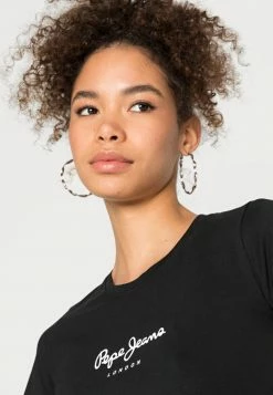 Pepe Jeans NEW VIRGINIA - T-shirt Imprimé - Black -Pepe Jeans Soldes Magasin 2d02ee7242a54ea18c238f9d4ad11b9c
