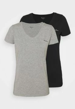Pepe Jeans BEA 2 PACK - T-shirt Basique - Black/grey -Pepe Jeans Soldes Magasin 2e712a2510394dcdb03cbb8f85457c9f