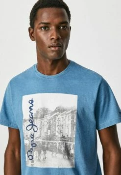 Pepe Jeans ALDUS - T-shirt Imprimé - Indigo Blau -Pepe Jeans Soldes Magasin 30a25d0d83ee41579c94d79a9d0fc620