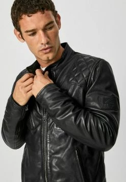 Pepe Jeans PEARSON - Veste En Cuir - Black -Pepe Jeans Soldes Magasin 312cbec1dcd74d4bb8500d66f8e46315