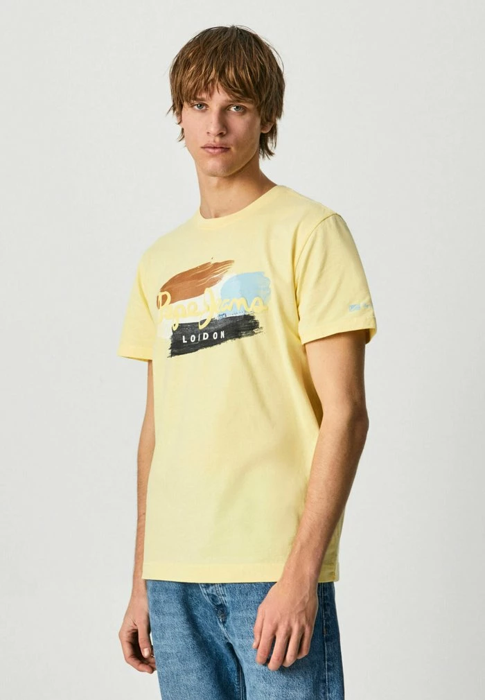 Pepe Jeans AEGIR - T-shirt Imprimé - Fresh Yellow 1 Pepe Jeans AEGIR - T-shirt Imprimé - Fresh Yellow