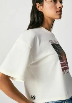 Pepe Jeans PATRICE - T-shirt Imprimé - Blanco Off -Pepe Jeans Soldes Magasin 3c6995284c544134a61c920893398a56