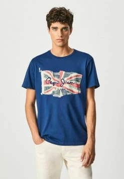 Pepe Jeans FLAG LOGO N - T-shirt Imprimé - Blue