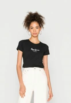 Pepe Jeans NEW VIRGINIA - T-shirt Imprimé - Black