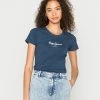 Pepe Jeans NEW VIRGINIA - T-shirt Imprimé - Dark Blue