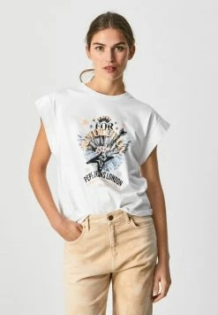 Pepe Jeans CAROLINE - T-shirt Imprimé - Blanco
