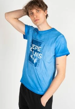 Pepe Jeans DAVE - T-shirt Imprimé - Blau