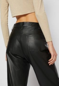 Pepe Jeans DIANE - Pantalon En Cuir - Black -Pepe Jeans Soldes Magasin 72512a48b5f341fbb40fd5d52c17f3cb