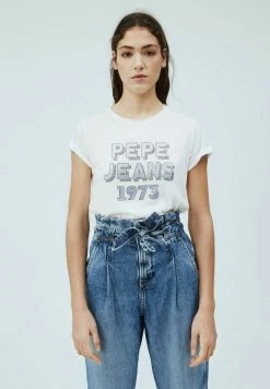 Pepe Jeans BIBIANA - T-shirt Imprimé - Blanco Off
