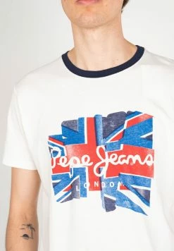 Pepe Jeans DONALD - T-shirt Imprimé - Weiß -Pepe Jeans Soldes Magasin 7a61aec548ad42e5bacbcfdb23b85ebc