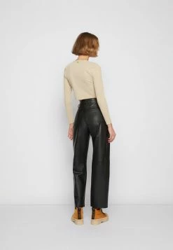 Pepe Jeans DIANE - Pantalon En Cuir - Black -Pepe Jeans Soldes Magasin a0d1e71e1e3a43d5ae53ccf571f5485a