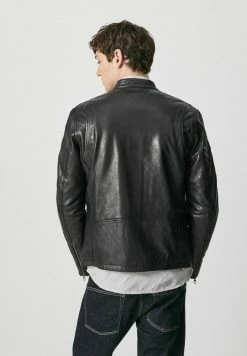 Pepe Jeans LESTER - Veste En Cuir - Black -Pepe Jeans Soldes Magasin a61e49c76c77467ab24656fdc85b3bcd