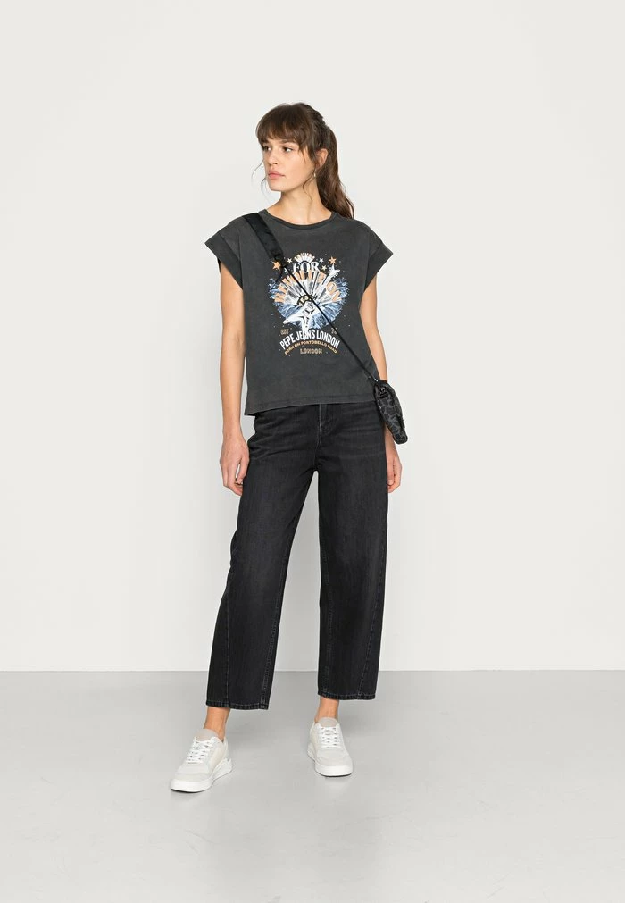 Pepe Jeans CAROLINE - T-shirt Imprimé - Washed Black 2 Pepe Jeans CAROLINE - T-shirt Imprimé - Washed Black – Image 2