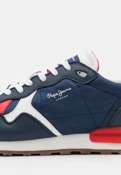 Pepe Jeans BRITT MAN FLAG - Baskets Basses - Navy -Pepe Jeans Soldes Magasin b77a44fa24d8400685de716094e58e1d
