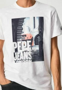 Pepe Jeans ALISTER - T-shirt Imprimé - Blanco -Pepe Jeans Soldes Magasin bdbefa9af2dc4f3187e110ec9a051404