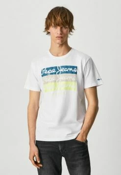 Pepe Jeans ABADEN - T-shirt Imprimé - Blanco