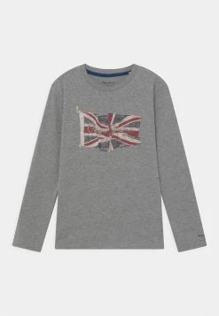 Pepe Jeans FLAG LOGO JR - T-shirt à Manches Longues - Grey Marl