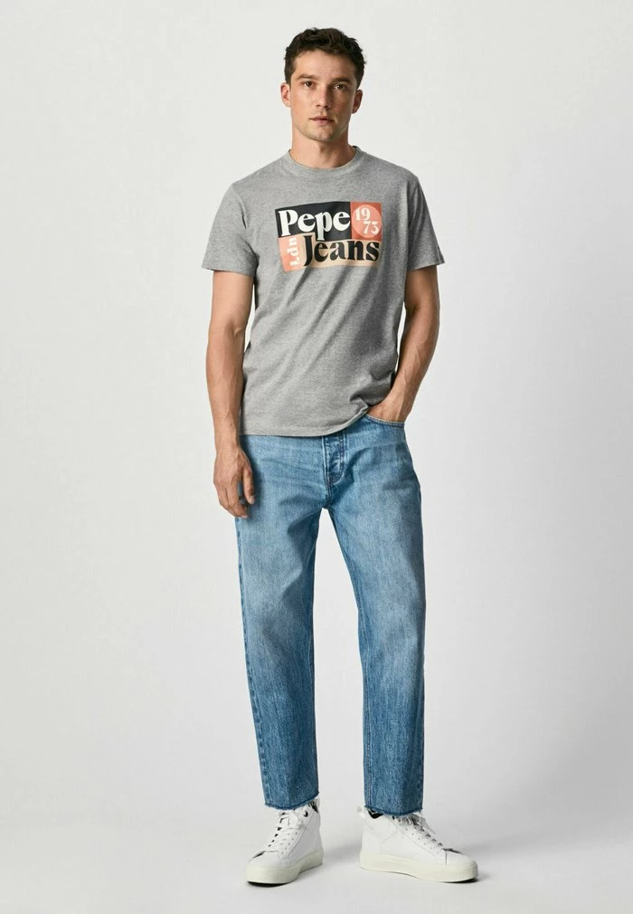 Pepe Jeans WELLS - T-shirt Imprimé - Gris Marl 2 Pepe Jeans WELLS - T-shirt Imprimé - Gris Marl – Image 2