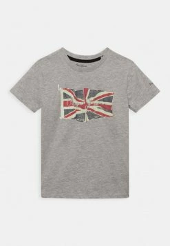 Pepe Jeans FLAG LOGO - T-shirt Imprimé - Grey Marl