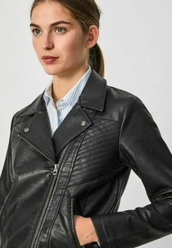 Pepe Jeans FANIA - Veste En Similicuir - Black -Pepe Jeans Soldes Magasin d1d2ed79f85d4f52b6e1b814709facd0