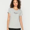 Pepe Jeans NEW VIRGINIA - T-shirt Imprimé - Grey