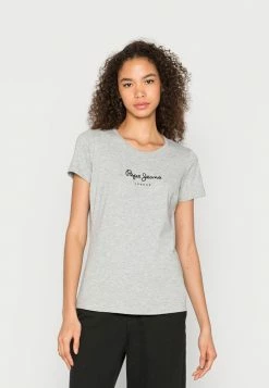 Pepe Jeans NEW VIRGINIA - T-shirt Imprimé - Grey