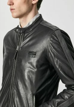 Pepe Jeans LESTER - Veste En Cuir - Black -Pepe Jeans Soldes Magasin d62d16d99937463eba761ce31b454763