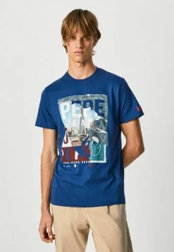 Pepe Jeans AINSLEY - T-shirt Imprimé - Blue