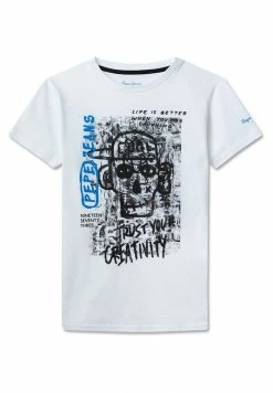 Pepe Jeans ALAN - T-shirt Imprimé - Blanco