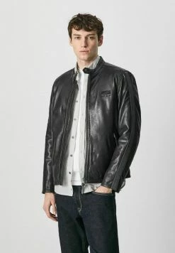 Pepe Jeans LESTER - Veste En Cuir - Black