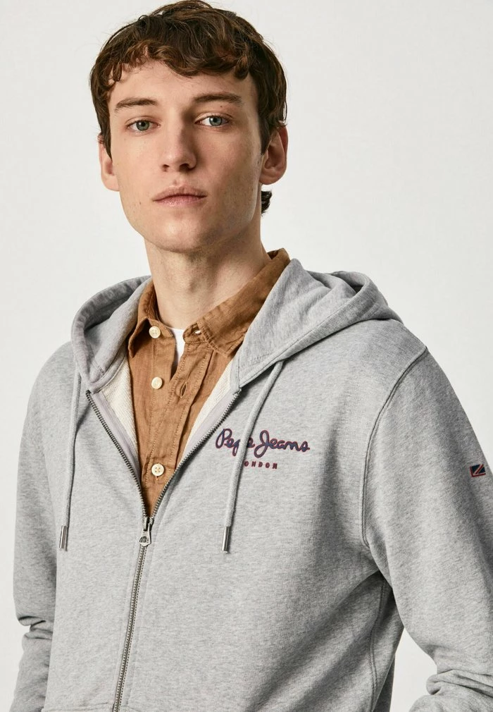 Pepe Jeans GEORGE - Sweat à Capuche Zippé - Gris Marl 4 Pepe Jeans GEORGE - Sweat à Capuche Zippé - Gris Marl – Image 4
